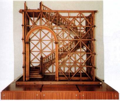 Gaiola tridimensional de madeira (modelo de portal/caixa de escadas)
